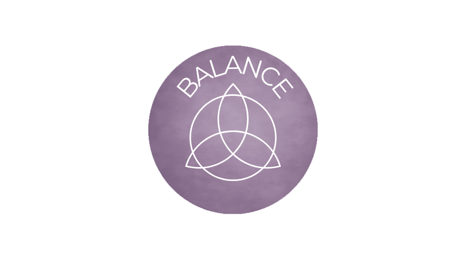 Purple circular badge with a white triquetra symbol and the word 'BALANCE' curved above it. Represents ARK Fusion's Harmony product, symbolising hormonal balance, calm, and alignment.
